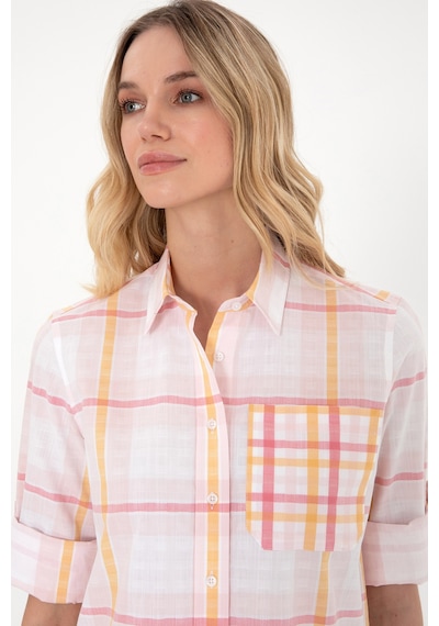 U.S. Polo Assn. Kadın Pembe Uzun Kollu Tunik Gömlek 50299591-VR167