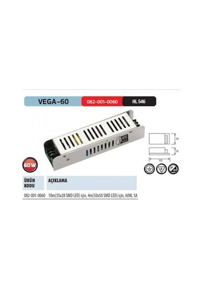 Horoz Vega-60 5A 60W Led Trafosu