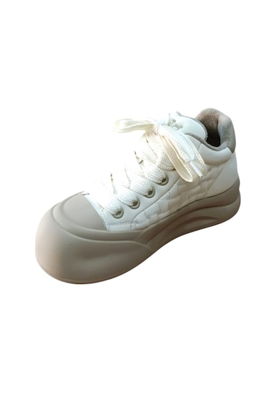 Guja 26k426-1 Kadın Kalın Taban Sneaker Ayakkabı Bej Siyah
