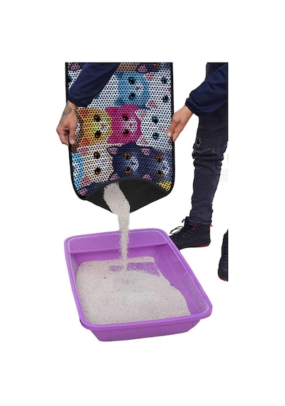 Aktunç Elekli Tuvalet Desenli Önü Kedi Kumu Paspası 60x120 Cm Desen 10