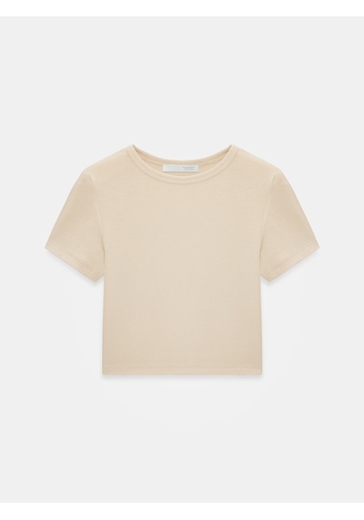 Dilvin 31104 Crop T-shirt-taş Taş