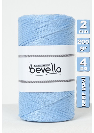 2 Mm - 200 Gr Polyester Mavi Makrome Ipi Polyester Makrome Ip Supla Ip Ve Çanta Ipliği