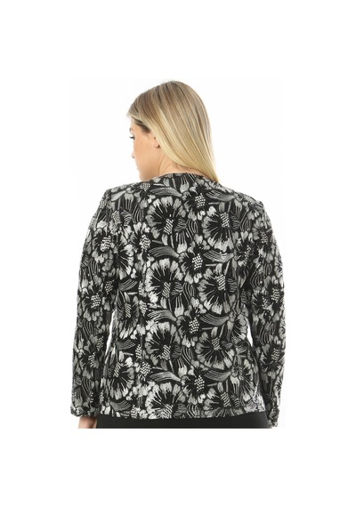 Ladies First Büyük Beden 3808 Siyah-altın Ceket + Bluz Takım 001