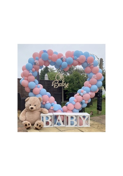Cinsiyet Partisi Makaron Pembe Ve Mavi Balon Zinciri 100 Adet Mix
