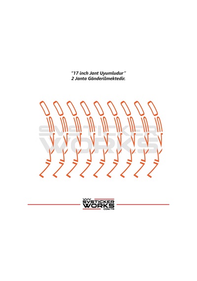Cfmoto 450nk Jant Sticker Jant İç Yazı 8'li Set Sticker Etiket