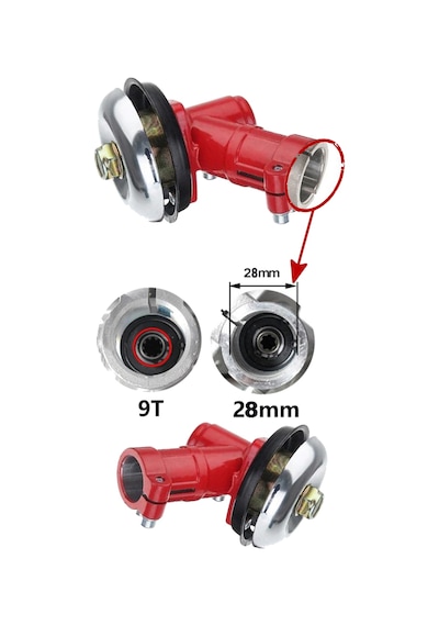 Swazer Motorlu Tırpan Redüktör 28 MM 9 Diş Tırpan Şaft Başlık