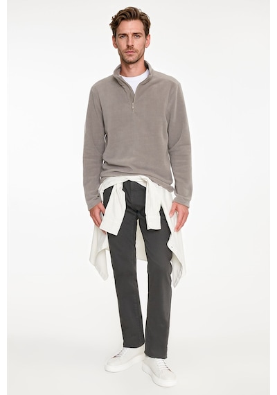 Ac&Co / Altınyıldız Classics Erkek Vızon Anti-pilling Tüylenme Yapmayan Standart Fit Dik Yaka Polar Sweatshirt Vizon