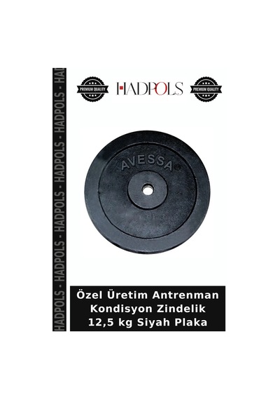 Özel Üretim Antrenman Kondisyon Zindelik 12,5 Kg Siyah Plaka