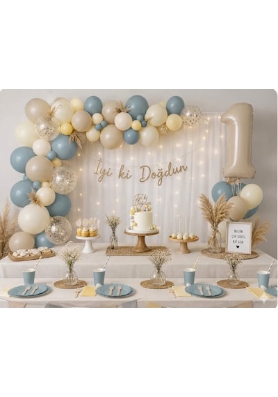Boho Balon Seti 45 Parça Soft Karışık Renkler