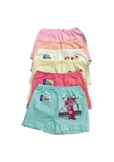 Sedef Yıldızı Sedef Yıldız Kız Çocuk Baskılı Karışık Renkli Boxer 1045 - 6 Ade