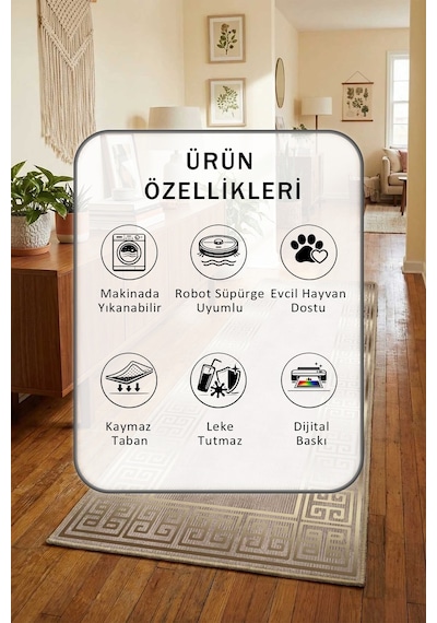 Yıkanabilir Yolluk 45 Gri