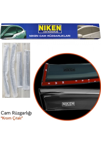 Niken Volkswagen Caddy 2020+ Kromlu Cam Rüzgarlığı 2 Li