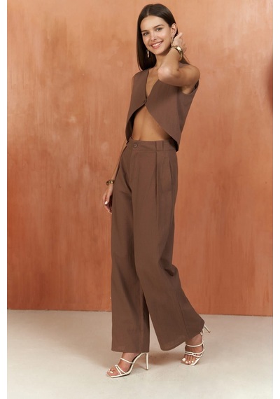 Mai Collection Mai Studios Co. Montana Kahve Yelek Pantolon Takım Kahve