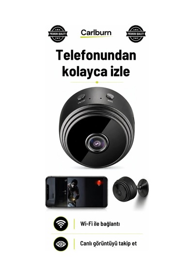 Kablosuz Mini Güvenlik Kamerası Wifi Canlı İzleme, Manyetik, Şarj Edilebilir