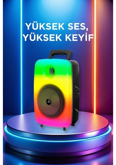 Torima GTS-1802 Mikrofonlu Rgb Ledli Taşınabilir Bluetooth Hoparlör Parti Speaker