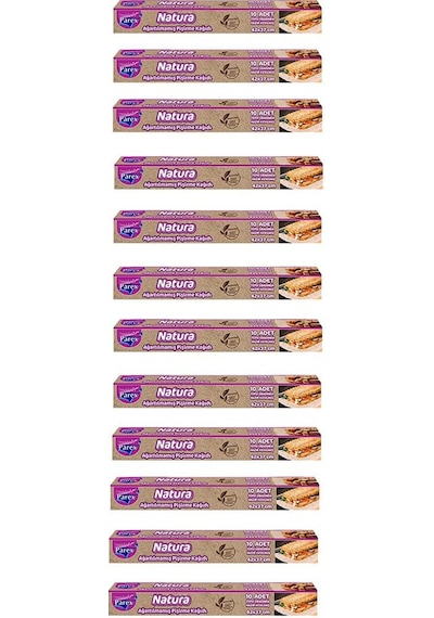 Parex Natura Ağartılmamış Hazır Kesim Pişirme Kağıdı 10’lu x 12 Adet