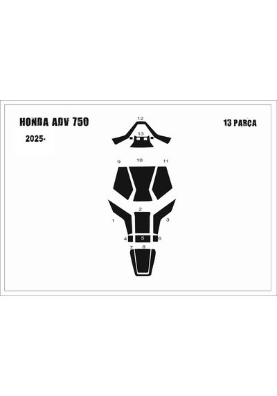 Honda Adv 750 2025- Tank Pad Siyah