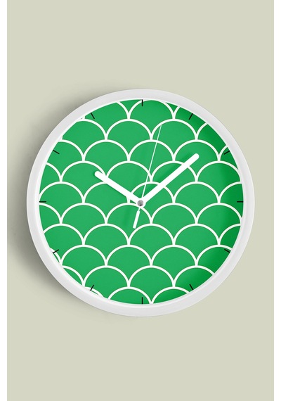 Soyut - Geometrik Temalı Modern Duvar Saati - 25cm - Önü Camlı Beyaz Kasa - Sessiz Mekanizma-jh0299 Beyaz
