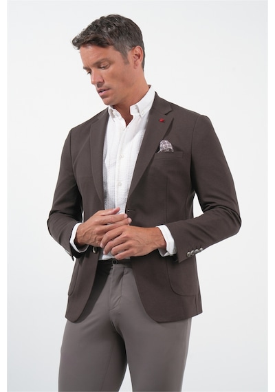 İmza Kahverengi 6 Drop Slim Fit Pamuklu Ceket 1002260126