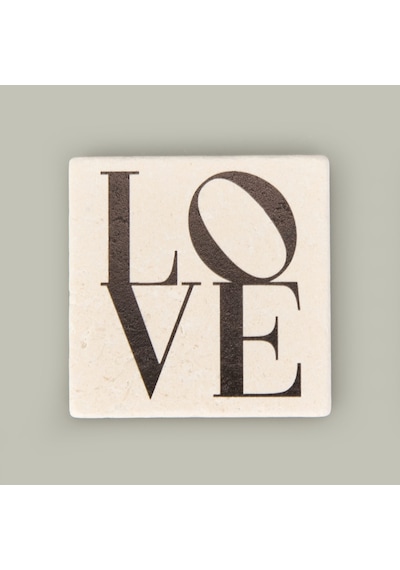 Kitchen Love Taş Bardak Altlığı - Renkli - 10x10 Cm Çok Renkli