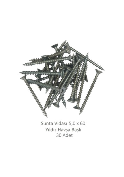 Sunta Vidası 5,0x60, 30 Adet Tam Diş Snt Yhb Vida