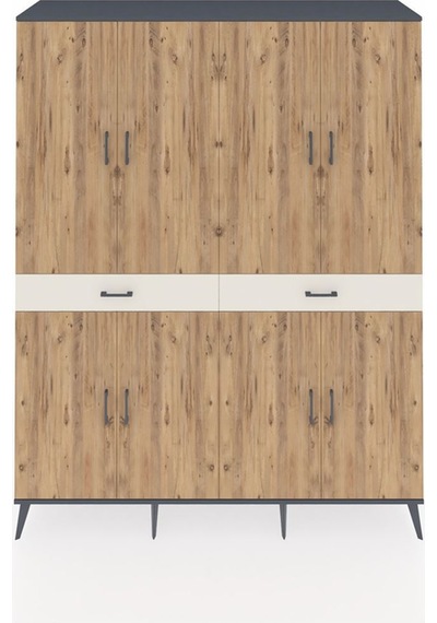 Hyperion Gardrop 10 Raflı 2 Çekmeceli 8 Kapaklı 176x44x221 Antrasit-çam/aytaşı Çam/aytaşı Hyperion Gardrop 10 Raflı 2 Çekmeceli 8 Kapaklı 176x44x221 Antrasit-çam/aytaşı Çam/aytaşı