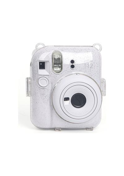 Instax Mini 12 Makine Uyumlu Beyaz Simli Pleksi Kılıf