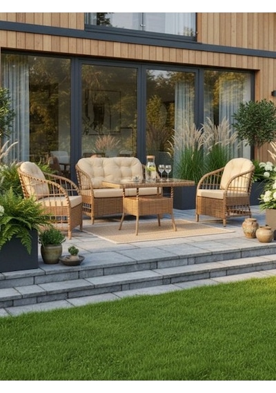 Dora Garden Home Nova 2+1+1 Rattan Bahçe Takımı Masalı Kahverengi Siyah Çizgili Dora Garden Home Nova 2+1+1 Rattan Bahçe Takımı Masalı Kahverengi Siyah Çizgili
