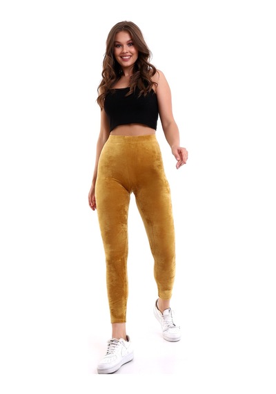 Winmoda34 Kadife Tayt Sarı