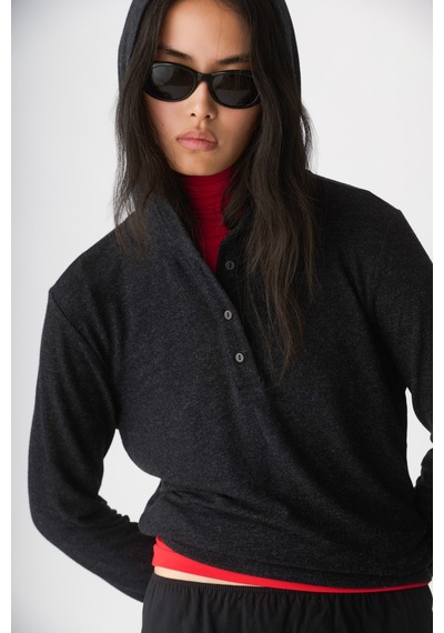 Suud Collection Füme Luca Kapüşonlu Örme Bluz