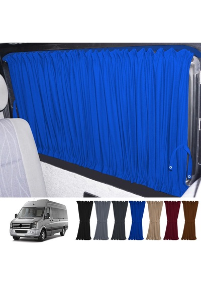 Pandami Volkswagen Crafter 1.nesil Orta Şase 2006-2016 Uyumlu Mavi Raylı Oto Perde Takımı