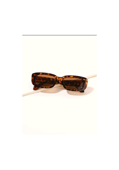 Dikdortgen Çerçeve Vintage Moda Kadınlar Için Güneş Gözlüğü Leopar