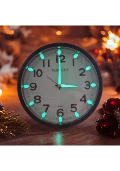 Fosforlu Karanlıkta Parlayan Küçük Çocuk Odası Siyah Duvar Saati Çap 22 Cm Siyah