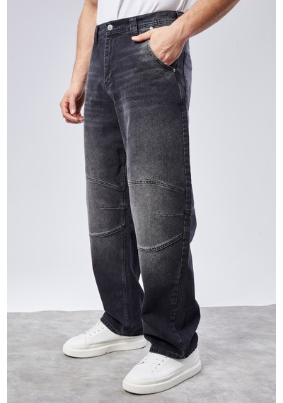 Cedy Denim Cedy Denım Yüksek Kalite Erkek Yüksek Bel Skater Baggy Jeanpantolon C362 Siyah