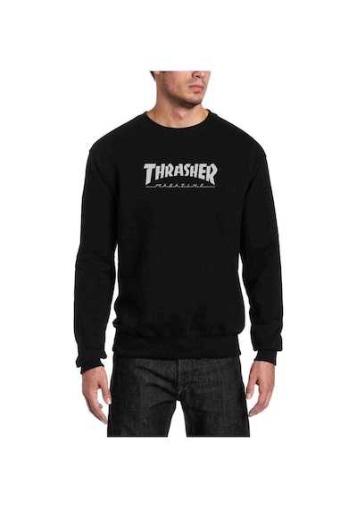 Thrasher Magazine Baskılı Siyah Erkek Örme Sweatshirt (528537841)