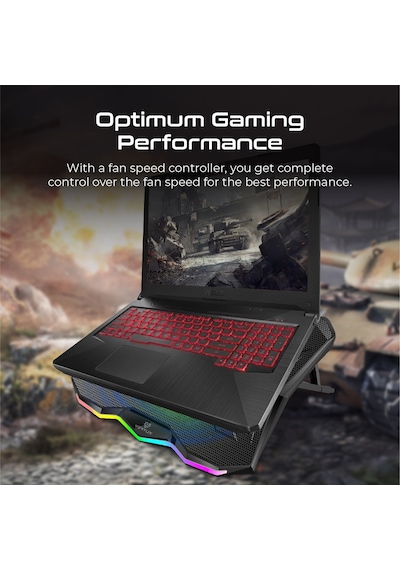 Vertux Glare 17" Kademeli Işıklı Sessiz Standlı Laptop Soğutucu