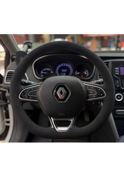 Renault Captur 2 Direksiyon Kılıfı Alcantara Süet Monza Black Serisi Siyah 2019-2024