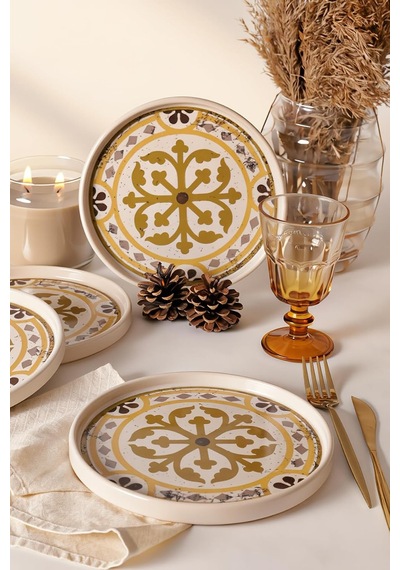 Lexroo Timeless Brown Stackable Pasta Tabağı 21 Cm 4 Adet 21972 Çok Renkli