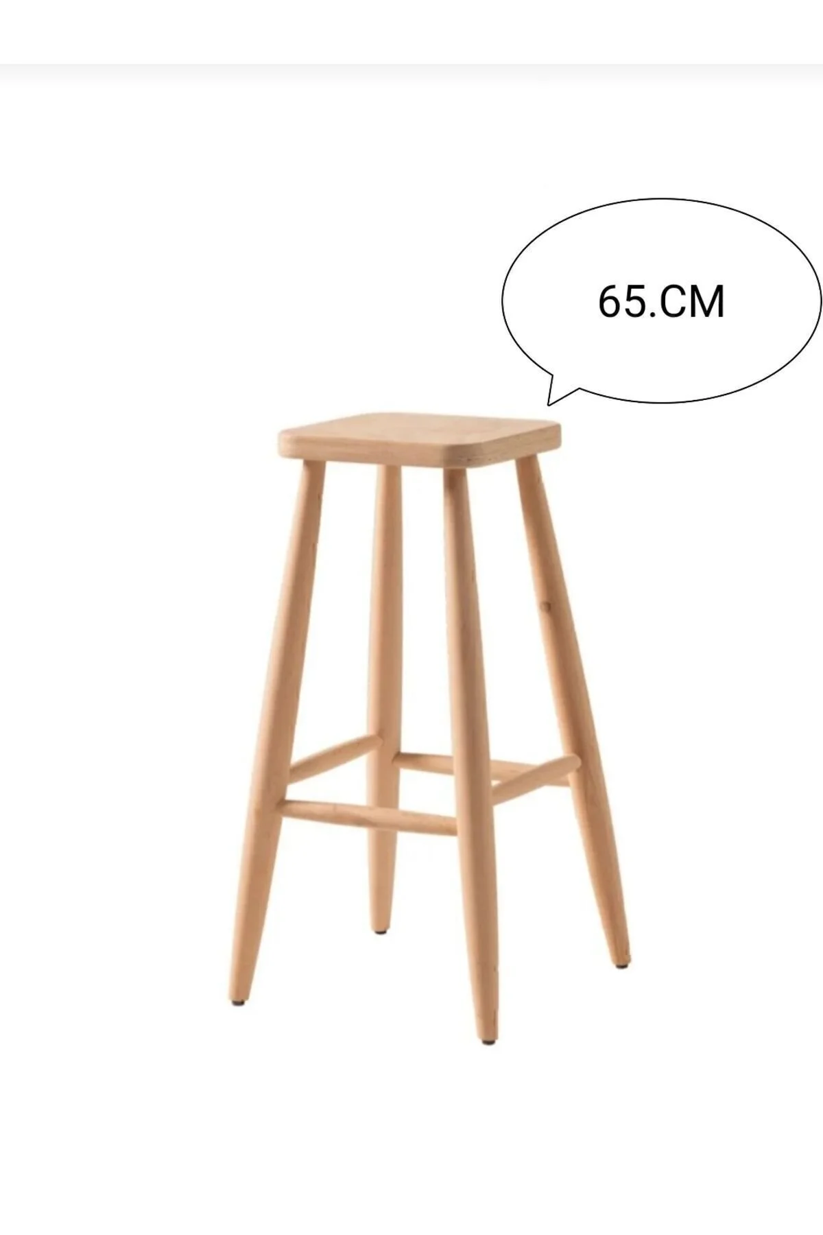 Clk Home Ahşap 65 Cm Kare Bar Tabure Sandalye Ahşap