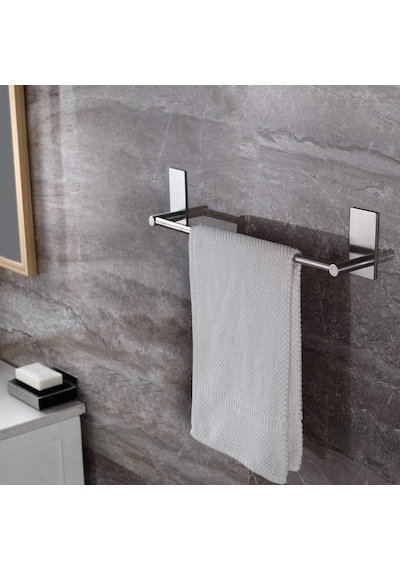 Paslanmaz Çelik 40cm Havluluk Askılık - İnox - Kendinden Yapışkanlı - Vida Yok Diğer