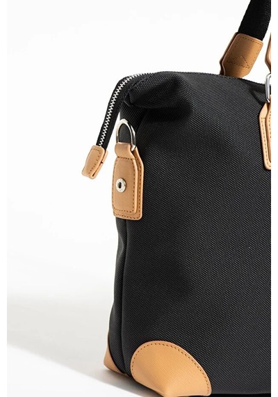 Just Polo Kadın Büyük Valiz Boy Ayarlanabilir Askılı Lüks El Ve Omuz Çantası Shopper Siyah Taba