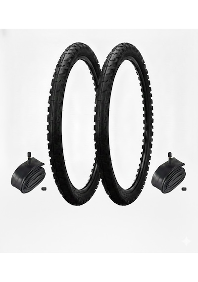 Güçlü Bisikletmotosiklet 16 Jant Lastik Seti - 2 Dış + 2 İç Lastik Oto Kalın Sibop - 16x1.75 / 2.125 Uyumlu