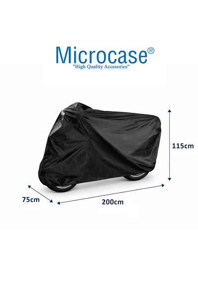 Microcase Universal Su Geçirmez Motosiklet Scooter Brandası Örtüsü Lastikli Taşıma Çantalı 200x75x115 Cm Al5494