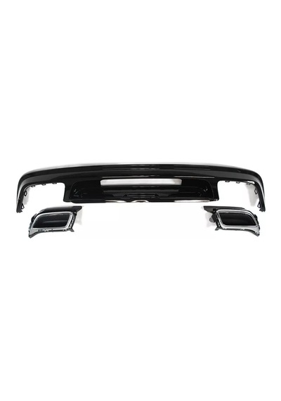 Autogp Vw Tiguan Rline Arka Tampon Difüzör Çift Çıkış 2016+ Pianoblack
