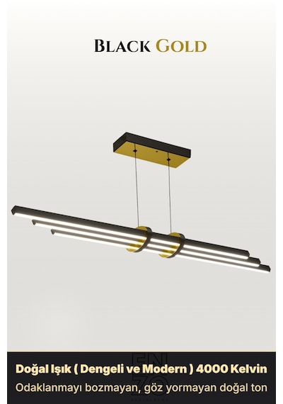 Cosmo Gold Lineer Led Sarkıt Avize Kumandalı Dim Edilebilir Aşağı Işık Diğer