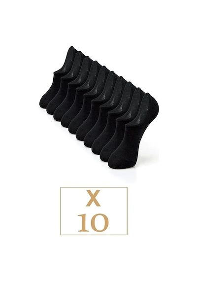 Bgk Unisex 10'lu Pamuklu Görünmez Çorap Siyah