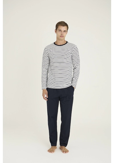 Moda Dua Kocabey 9215 Erkek O.yaka Pijama Takım Beyaz