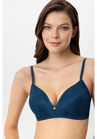 Pierre Cardin Lingerie Paris Boş Kap Regular Sütyen Takım Mavi