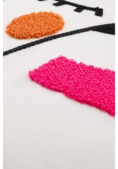 Asdiva Bohem 45x45 Özel Tasarım Punch Panç Süzene Desen Dekoratif Kırlent Kılıfı Modern Beyaz 50 Diğer