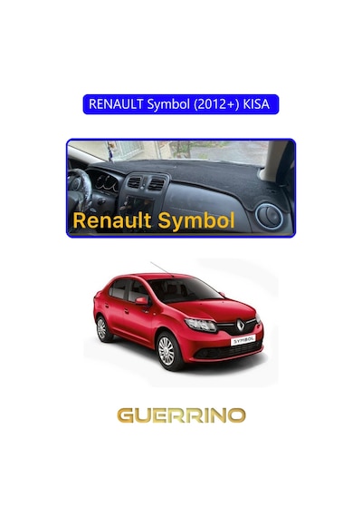 Renault Symbol 2012+ Kısa Torpido Koruma Halısı Mavi Kenar